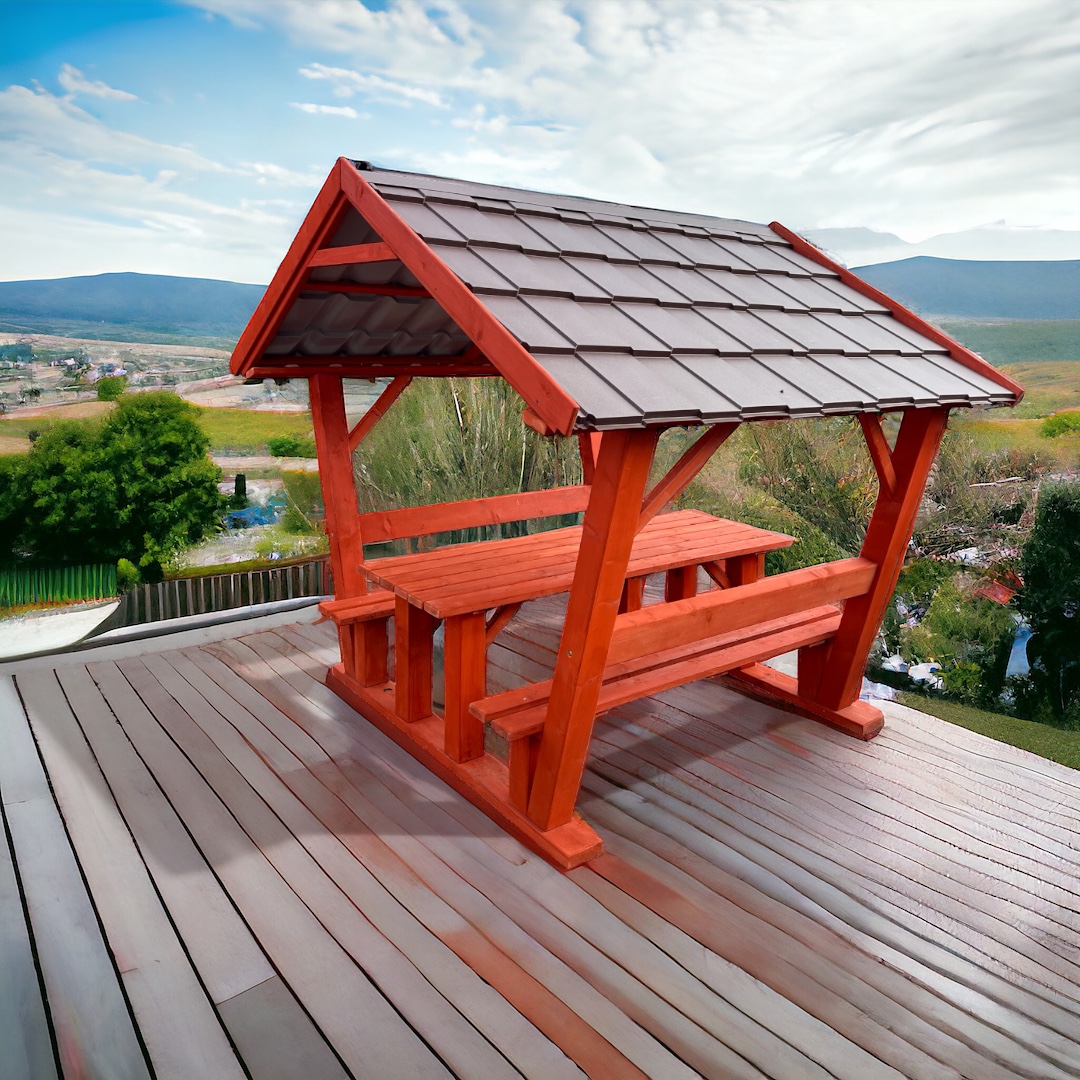 Kockaoszlopos Sörpad Lemeztetővel - Image 15