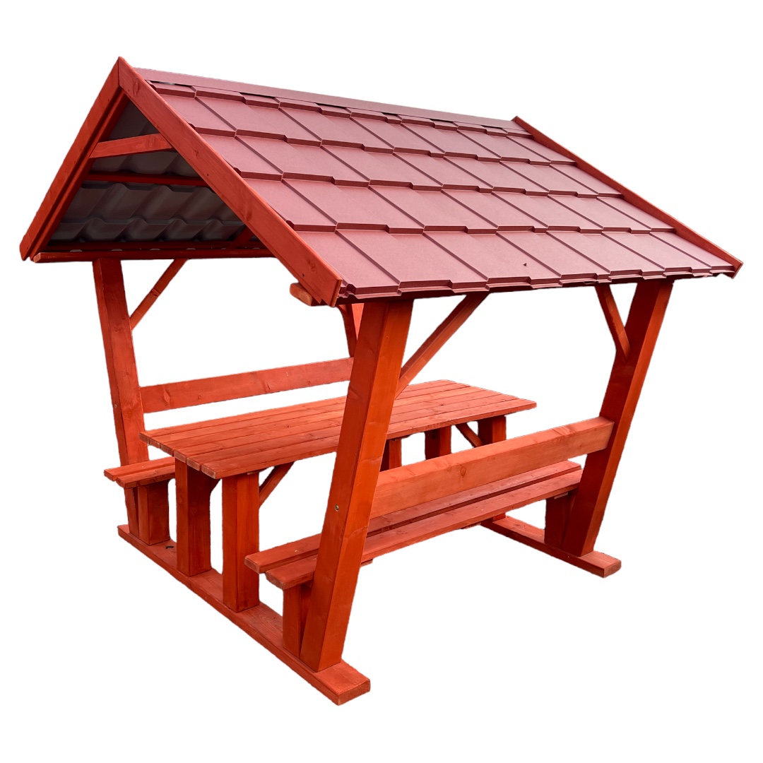 Kockaoszlopos Sörpad Lemeztetővel - Image 12