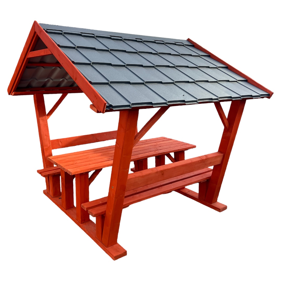 Kockaoszlopos Sörpad Lemeztetővel - Image 14